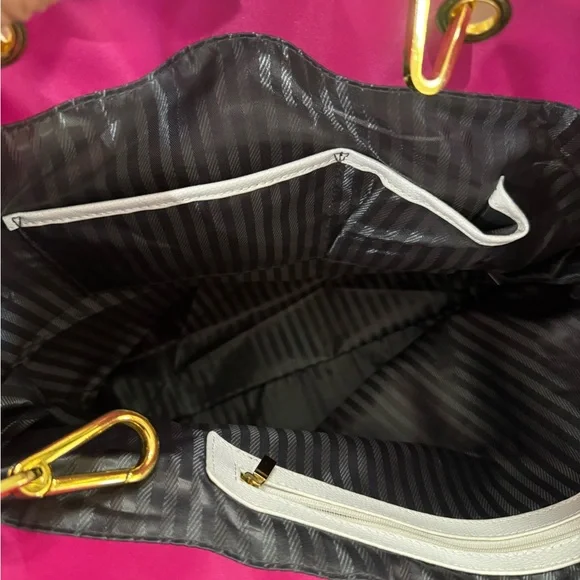 New St.John large nylon Tote/Purse hot pink - Picture 10 of 12